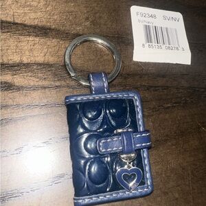 Coach Photobook Mini Y2K Leather Keychain - Blue